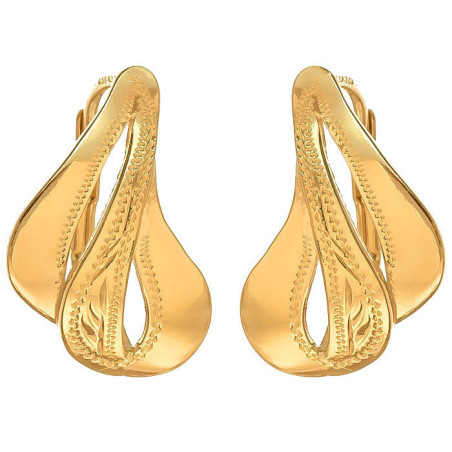 Pozlacené stříbrné náušnice - s ručním gravírem