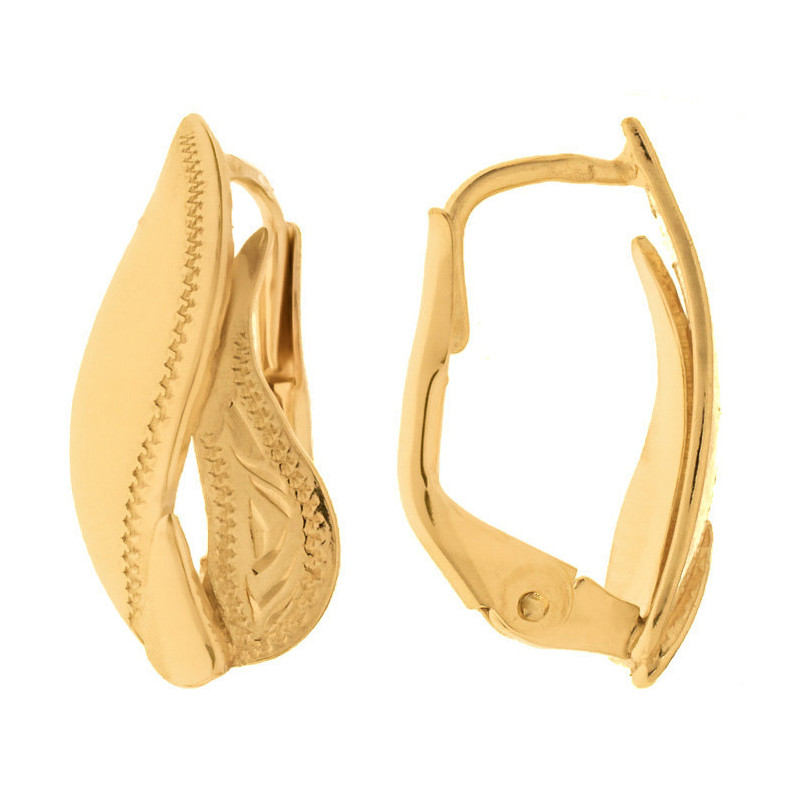 Pozlacené stříbrné náušnice - s ručním gravírem