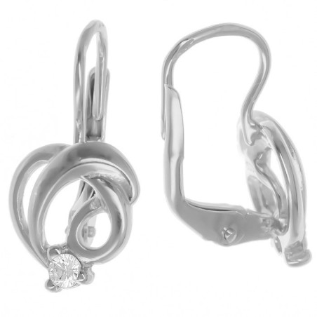 Stříbrné náušnice - čirý kulatý zirkon