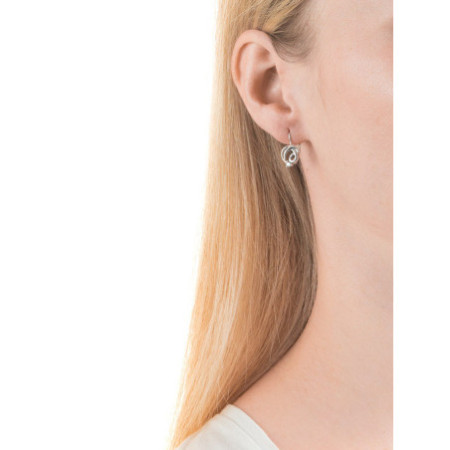 Stříbrné náušnice - čirý kulatý zirkon