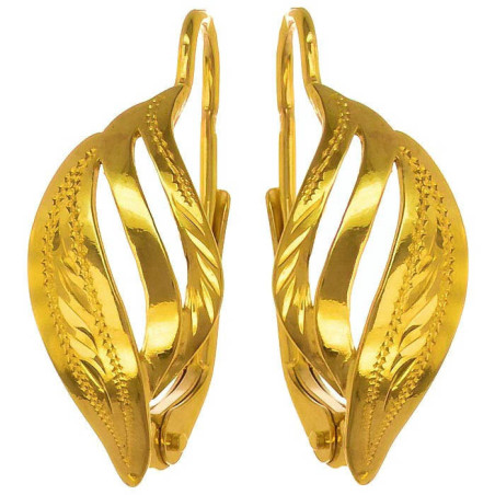 Pozlacené stříbrné náušnice - s ručním gravírem