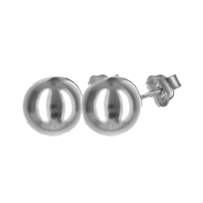 Stříbrné náušnice - kulky, průměr 8 mm