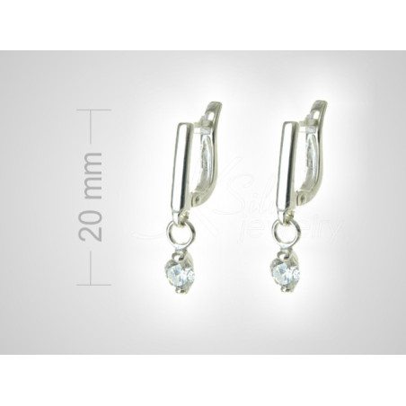 Stříbrné náušnice - čirý kulatý zirkon