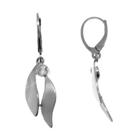 Stříbrné náušnice - čirý kulatý zirkon