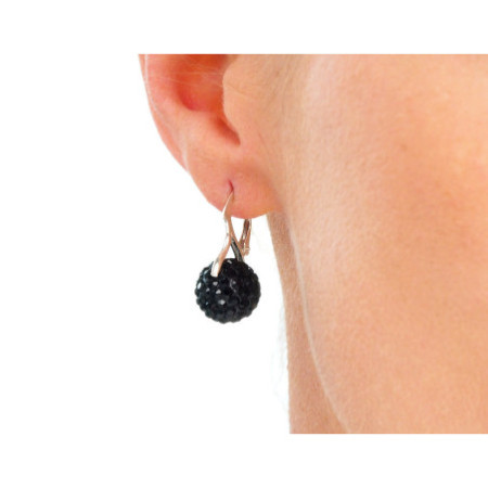 Stříbrné náušnice - kulky, křišťály Swarovski, průměr 12 mm
