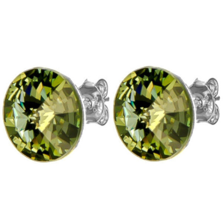 Stříbrné náušnice - kulatý křišťál Swarovski