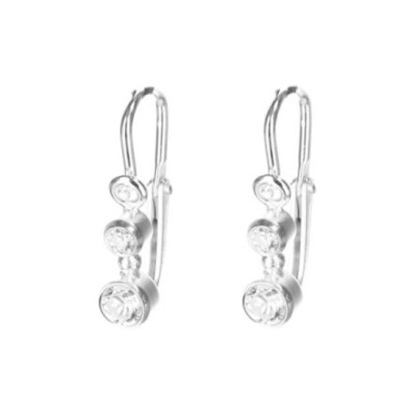 Stříbrné náušnice - čiré kulaté zirkony