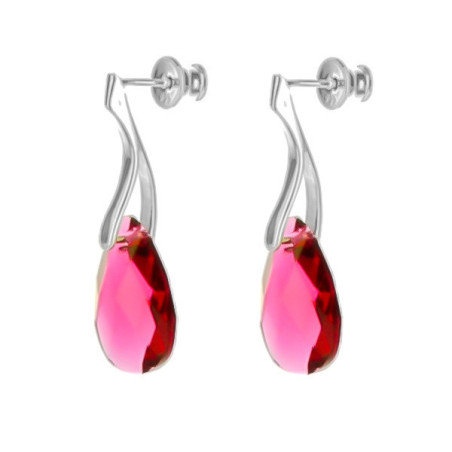 Stříbrné náušnice - křišťál Swarovski ve tvaru slzy