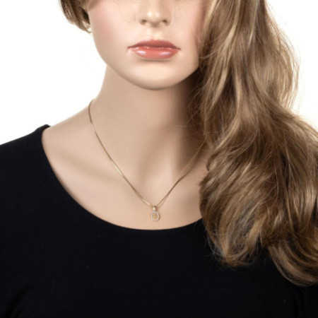 Zlatý přívěsek Zázračná medailka - čiré kulaté zirkony