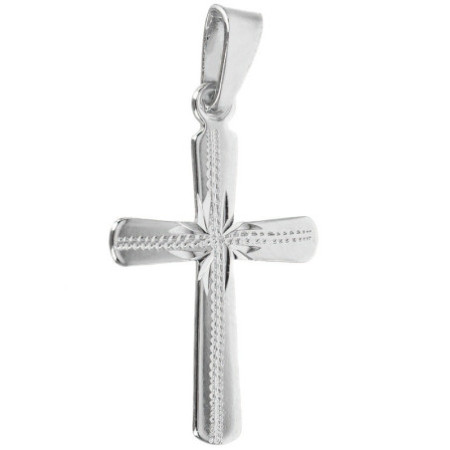 Stříbrný přívěsek - křížek, s ručním gravírem