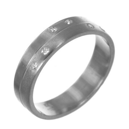 Stříbrný prsten - obroučka, čiré kulaté zirkony