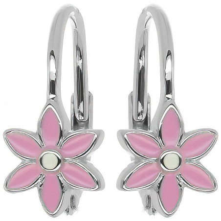 Stříbrné náušnice - kvítek, glazura