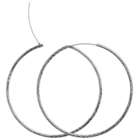 Stříbrné náušnice kruhy - 65 mm průměr