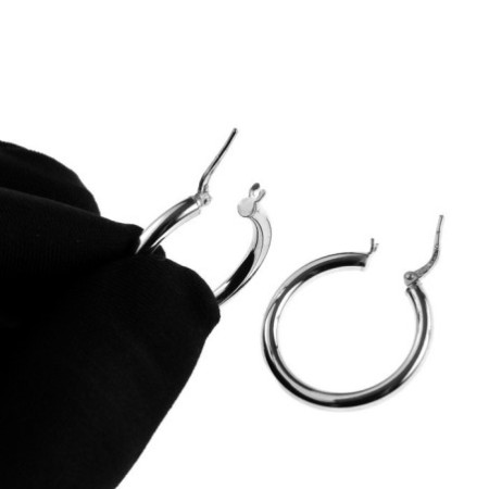 Stříbrné náušnice kruhy - 26 mm průměr