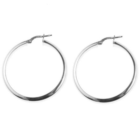 Stříbrné náušnice kruhy - 35 mm průměr