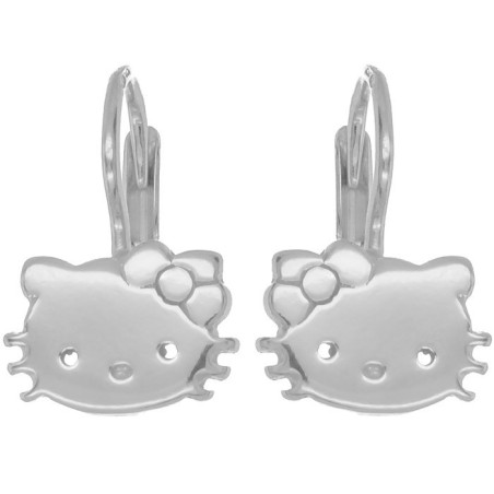 Stříbrné náušnice - kočka