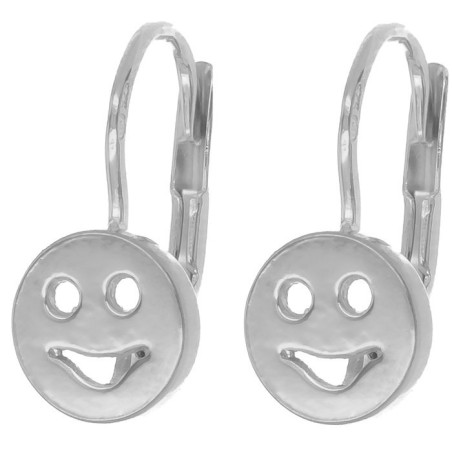 Stříbrné náušnice - smajlík