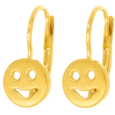 Pozlacené stříbrné náušnice - smajlík