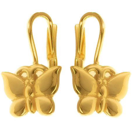 Pozlacené stříbrné náušnice - motýl