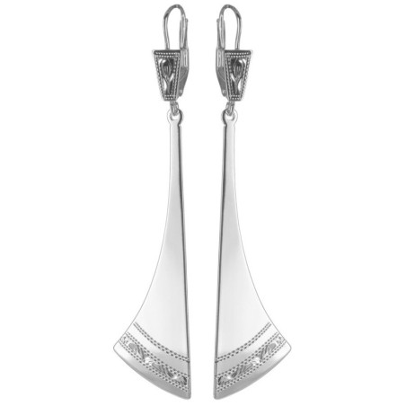 Stříbrné náušnice - s ručním gravírem