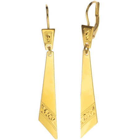 Pozlacené stříbrné náušnice - s ručním gravírem