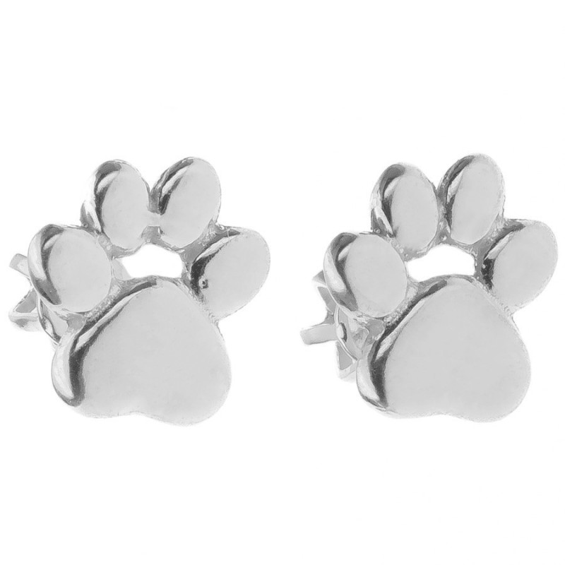 Stříbrné náušnice - labka