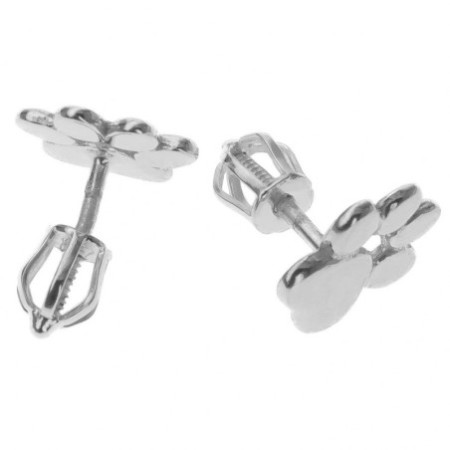 Stříbrné náušnice - labka