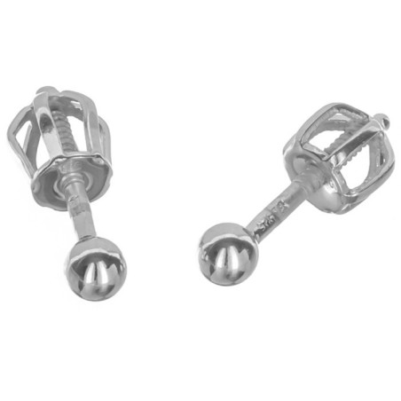 Stříbrné náušnice - kulky, průměr 3 mm