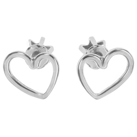 Stříbrné náušnice - srdíčka