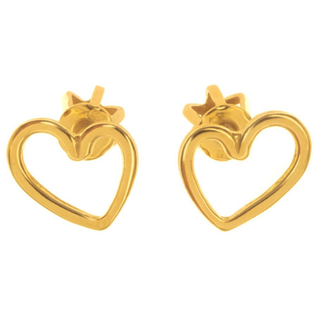 Pozlacené stříbrné náušnice - srdíčka