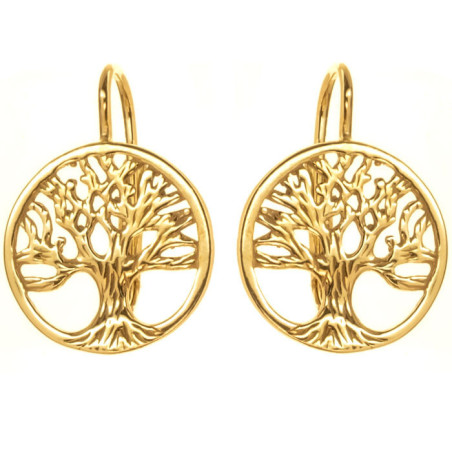 Pozlacené stříbrné náušnice - strom života