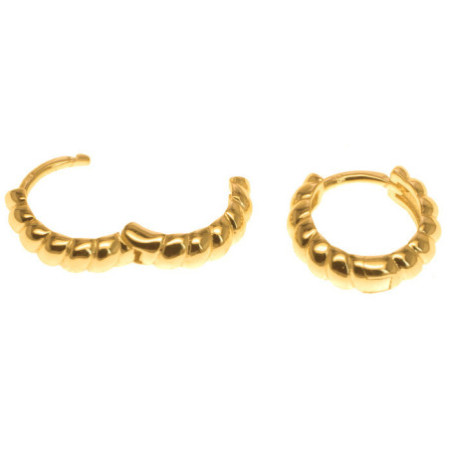 Pozlacené stříbrné náušnice kroužky - 13 mm průměr