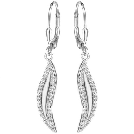 Stříbrné náušnice - čiré kulaté zirkony