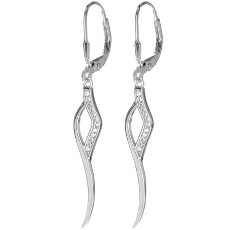 Stříbrné náušnice - čiré kulaté zirkony