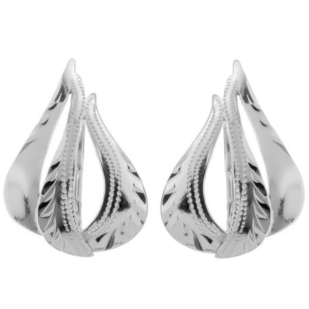 Stříbrné náušnice - s ručním gravírem