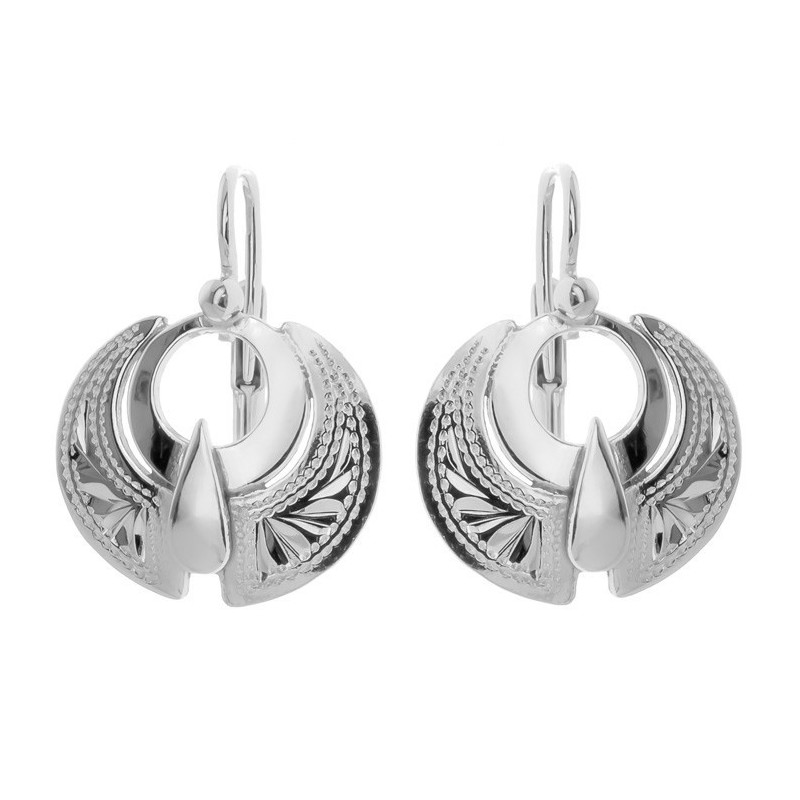 Stříbrné náušnice - s ručním gravírem