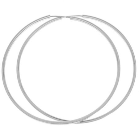 Stříbrné náušnice kruhy - andělské křídlo, 70 mm průměr