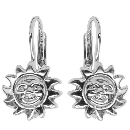 Stříbrné náušnice - slunce