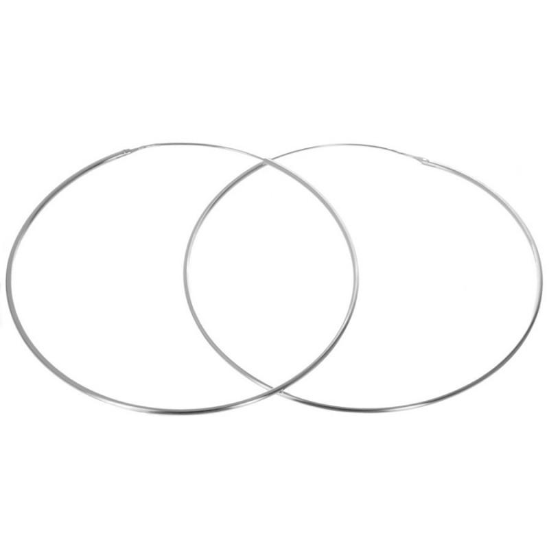 Stříbrné náušnice kruhy - 80 mm průměr