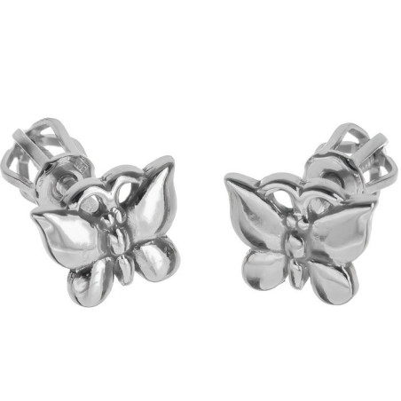 Stříbrné náušnice - motýl
