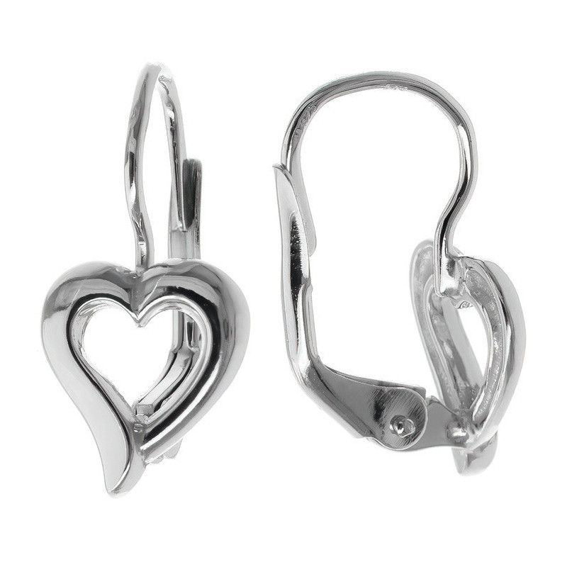 Stříbrné náušnice - srdíčka