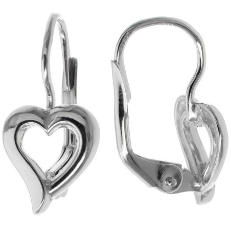 Stříbrné náušnice - srdíčka