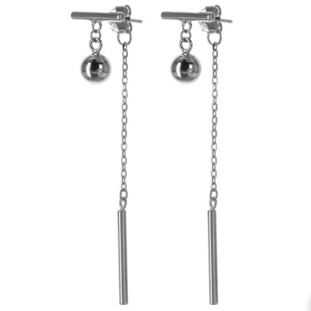 Stříbrné náušnice s řetízkem