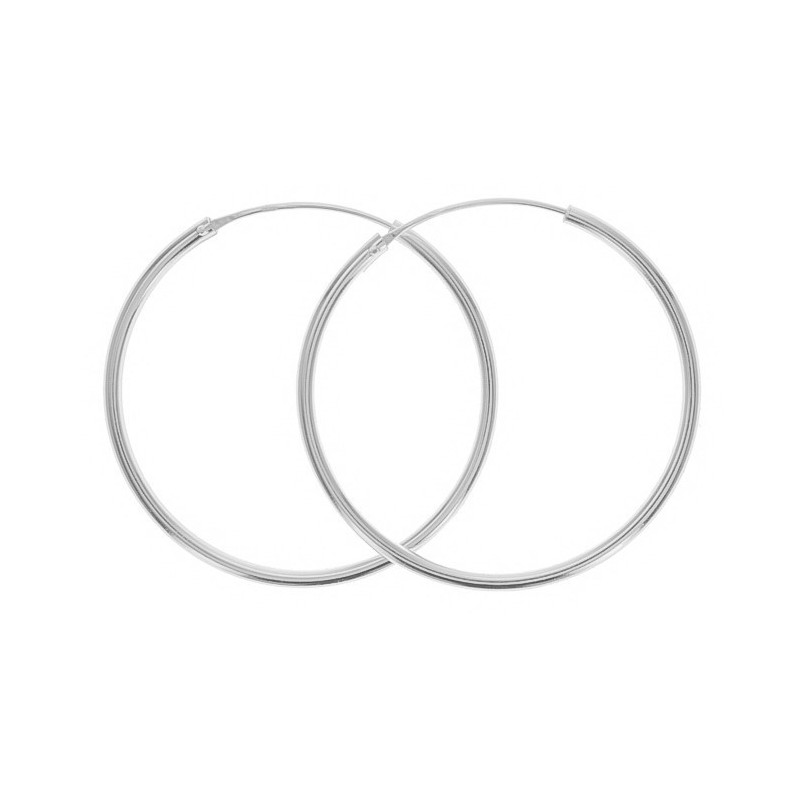 Stříbrné náušnice kruhy - průměr 40 mm