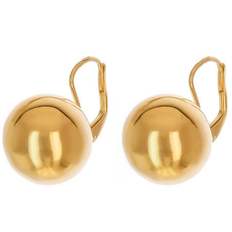 Pozlacené stříbrné náušnice - kulky, průměr 14 mm