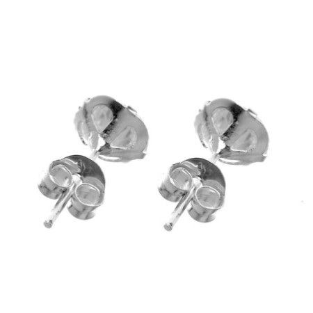 Stříbrné náušnice - čirý kulatý zirkon, velikost 6 mm