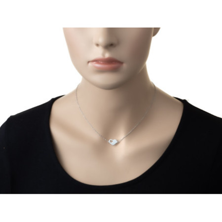 Stříbrný náhrdelník - srdíčko, délka 43 až 46 cm