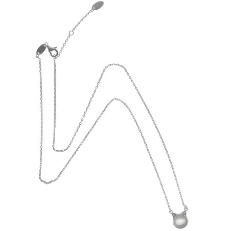 Stříbrný náhrdelník - perleť, délka 43 až 46 cm