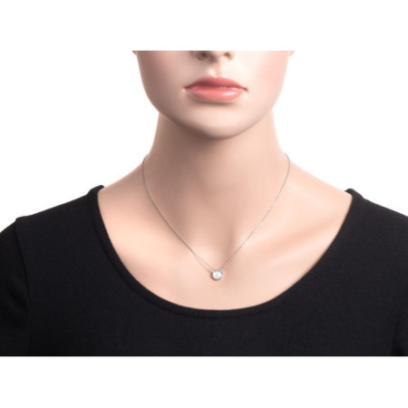 Stříbrný náhrdelník - perleť, délka 43 až 46 cm