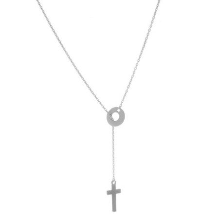 Stříbrný náhrdelník - křížek, délka 48 až 51 cm